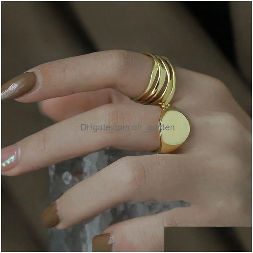 Band Rings Fashion Irregar Round Circle Geometric Ring Gold Sier Color Open Finger Rings For Women Men S-R715 Drop Delivery J Dhgarden Ot8G3