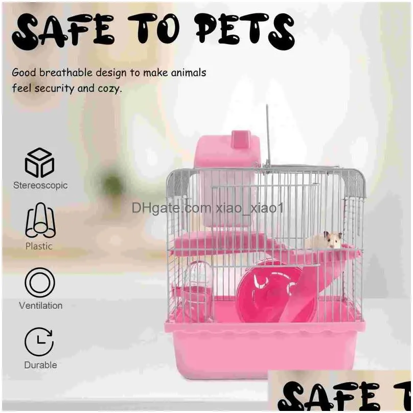 small animal supplies pet hamster cage luxury house portable mice home habitat decoration