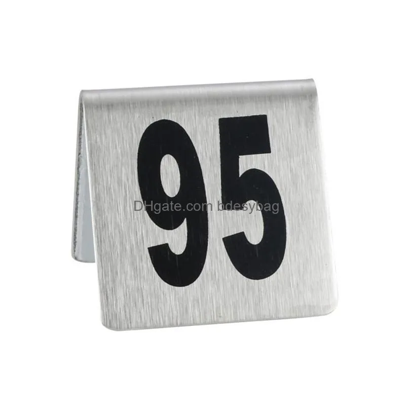 stainless steel table number cards wedding restaurant cafe bar table numbers stick set for wedding birthday party supplies 150/1100