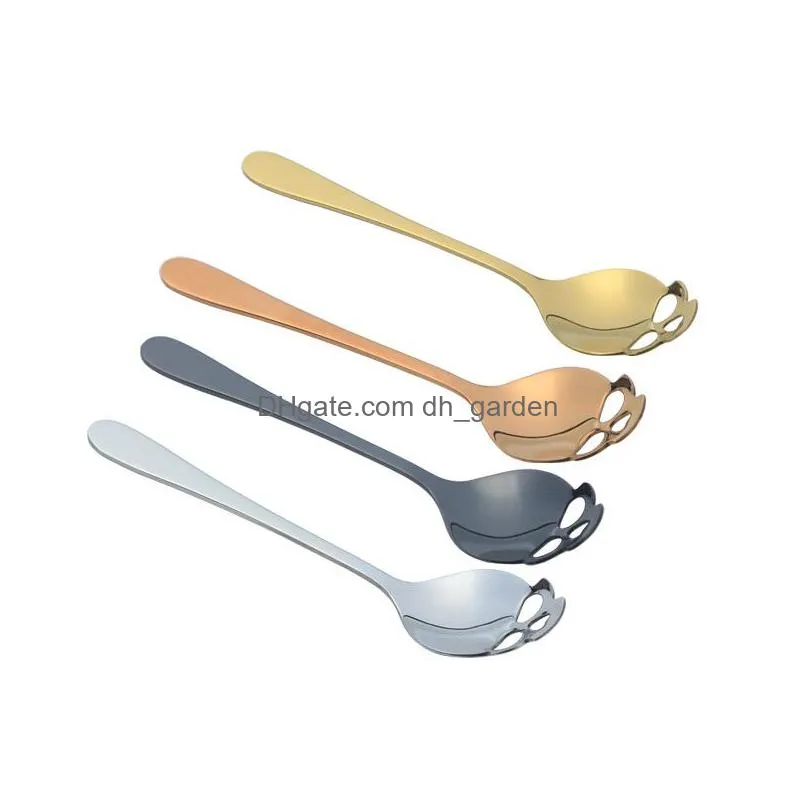stainless steel sugar skull spoon creative cutlery dessert coffee scoop food grade candy teaspoon kitchen tableware 4colors