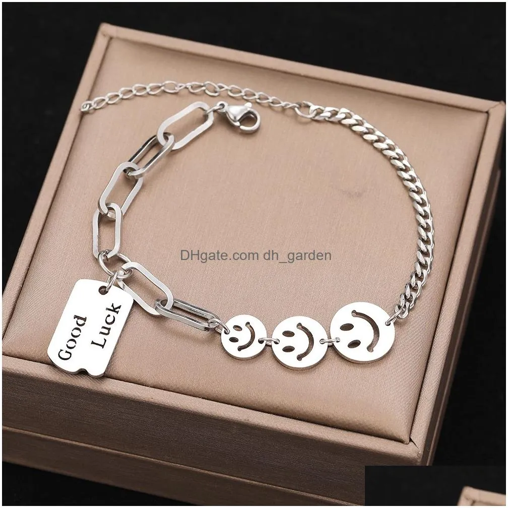 Chain Stainless Steel Bracelets Gothic Pearl Chain Pendants Fashion Bracelet For Women Jewelry Portrait Coin Drop Delivery Je Dhgarden Ottzr