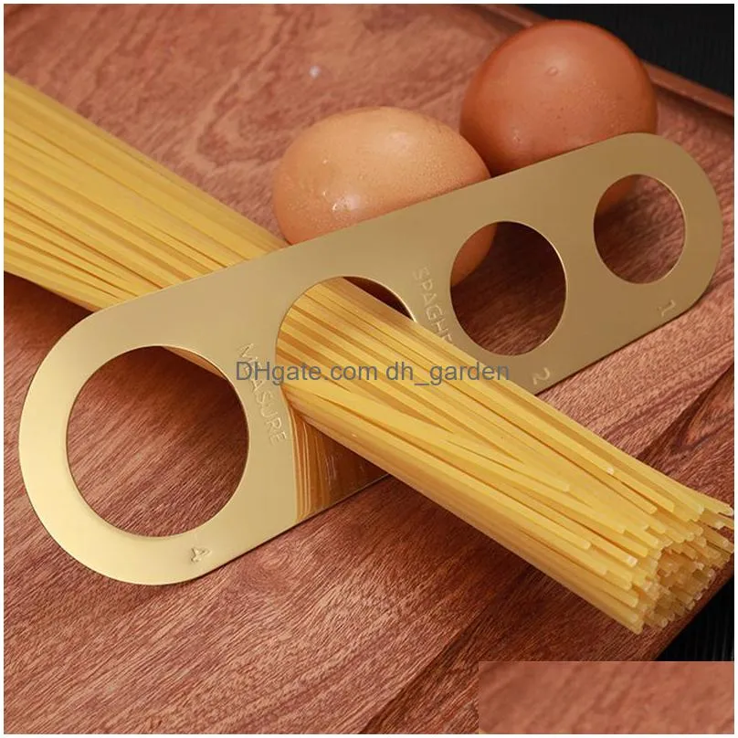 easy clearing pasta ruler measuring tool 4 serving portion stainless steel spaghetti measurer household kitchen cooking supplies