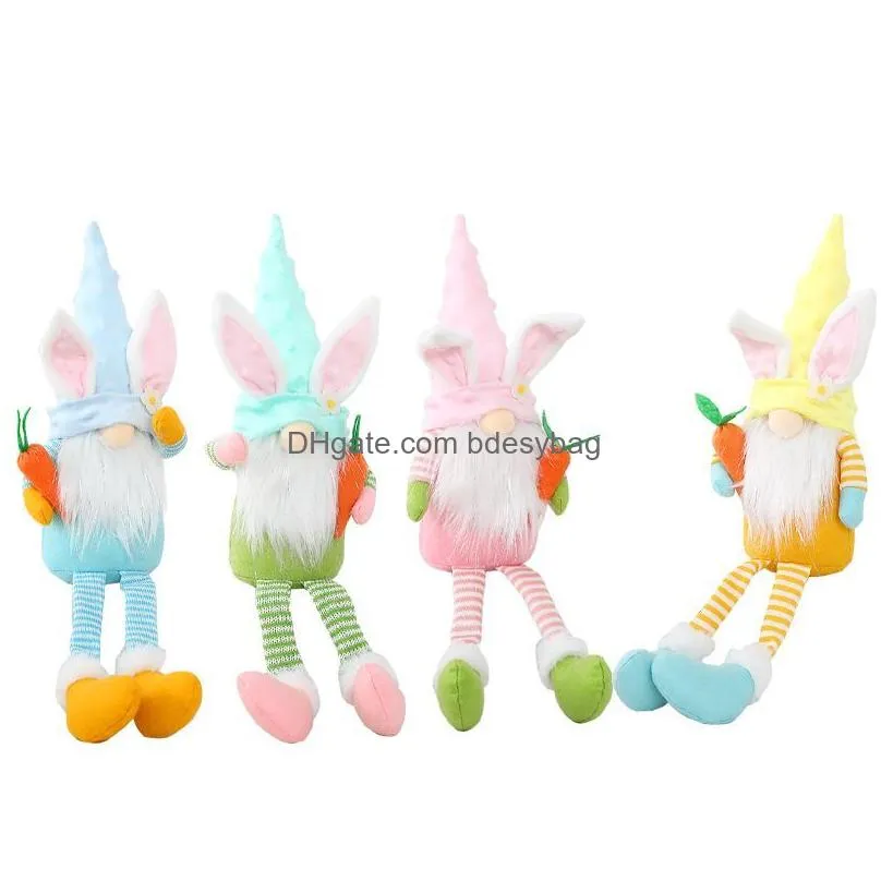 Decorative Objects & Figurines Easter Decorative Objects Egg Rabbit Elf Gnome Doll Bunny Kids Gift Party Decor Happy Decorations For H Dhlp1