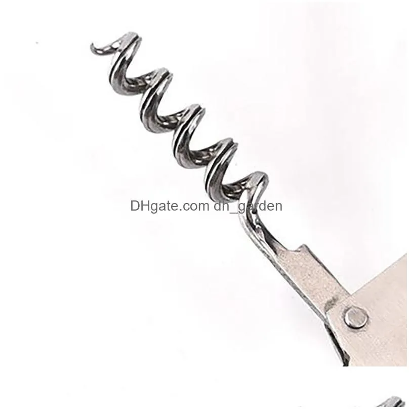 creative stainless steel bottle opener hippocampus wooden handle spiral corkscrew tin foil cutter portable bar kitchen tool