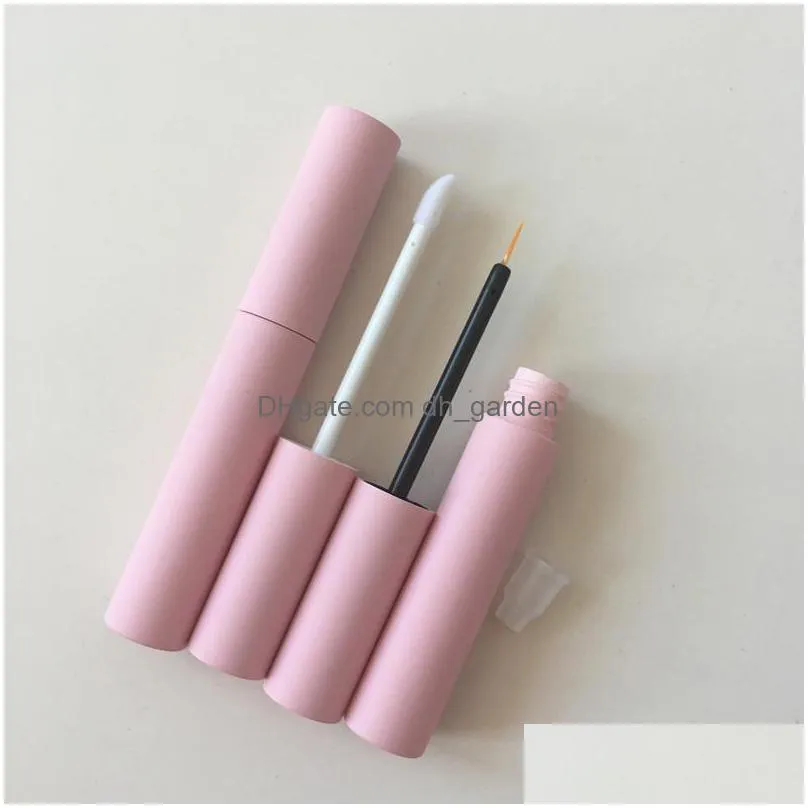 10ml empty lip gloss tubes packing bottles pink plastic cosmetic container refillable diy mascara eyeliner eyelash liquid tube