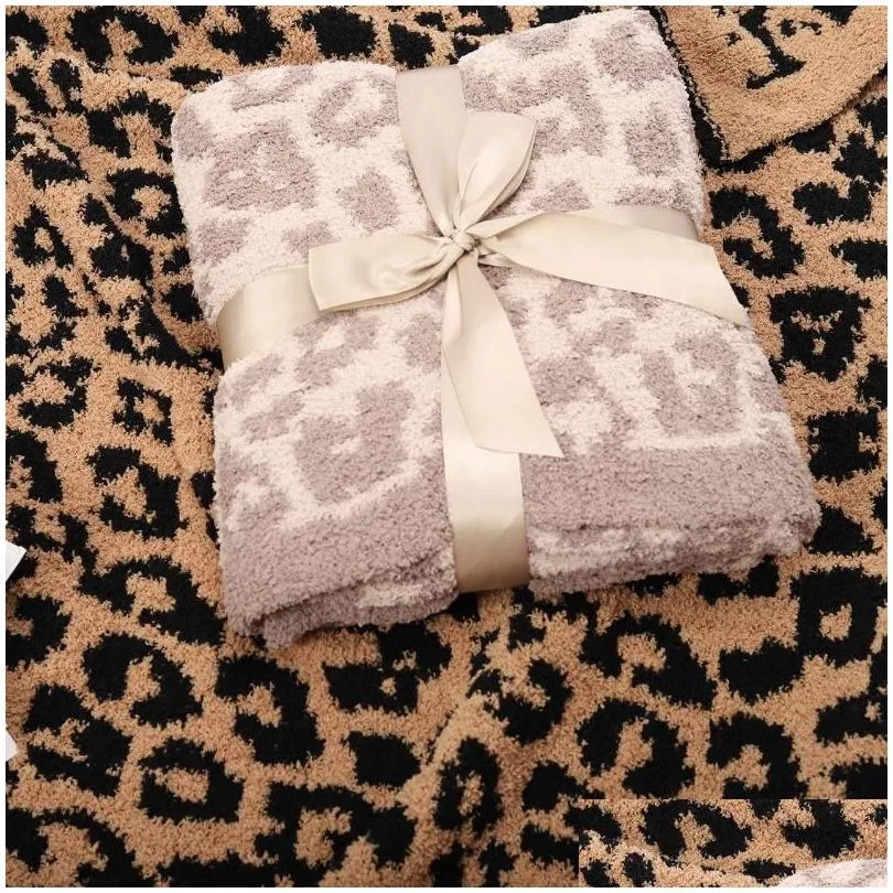 blankets half wool sheep blanket knitted leopard plush dream