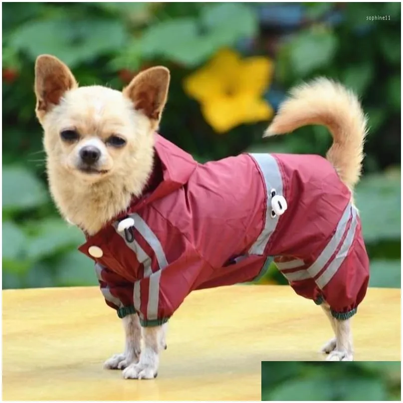 dog apparel waterproof clothes for small dogs pet rain coats jacket puppy raincoat reflective strip yorkie chihuahua product