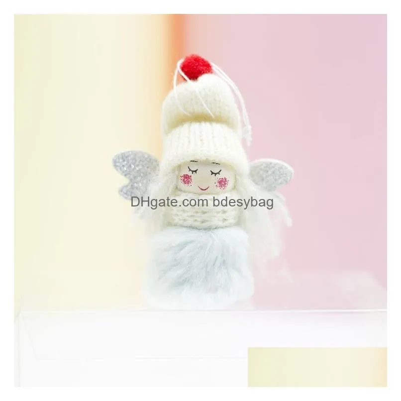 Christmas Decorations Creative Lovely Angel Girl Plush Doll Pendant Kids Xmas Gift Toy Christmas Tree Ornaments Window Display Party D Dh83G