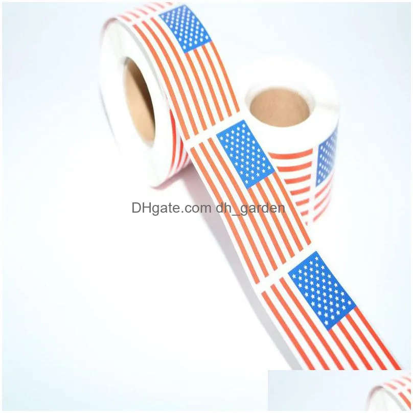 american flag stickers 250pcs/roll creativity us independence day creative gift sealing sticker gifts wrapping supplies