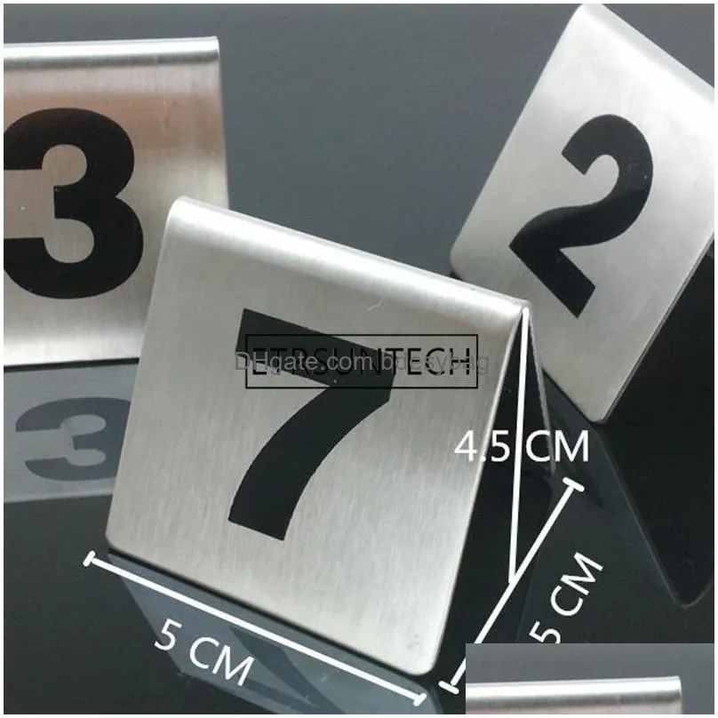 stainless steel table number cards wedding restaurant cafe bar table numbers stick set for wedding birthday party supplies 150/1100