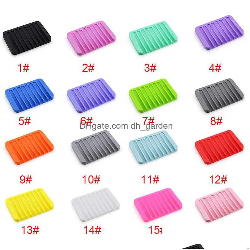 fashion silicone soap dishes plate holder tray drainer soaps storage rack shower waterfal for bathroom kitchen counter