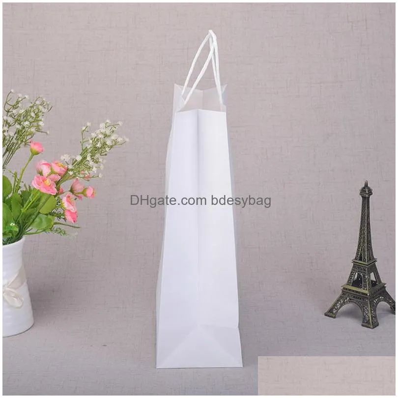 elegant white paper gift bag small size kraft wedding party favor gift bags with handle excellent quality