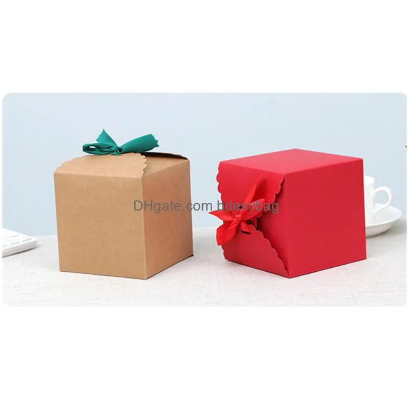 brown kraft paper box small gifts packaging box carton paperboard wedding party supply packing box ct0348