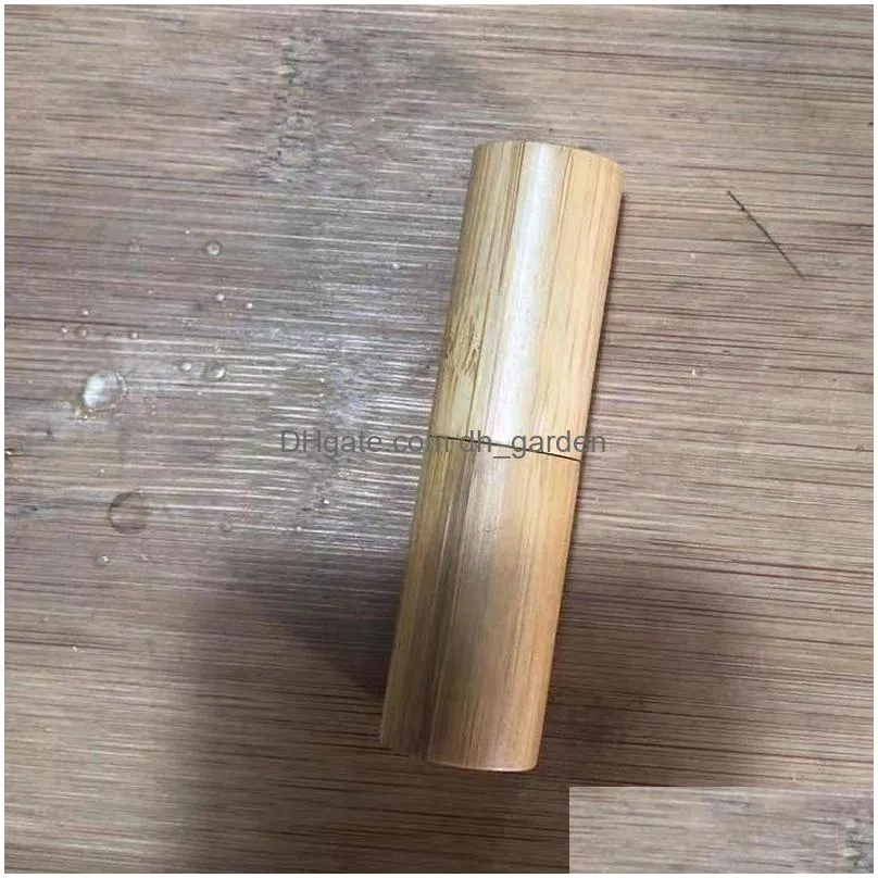 4g bamboo lipstick tube cosmetic storage bottles packaging supplies travel portable gold and silver lipsticks empty bottle