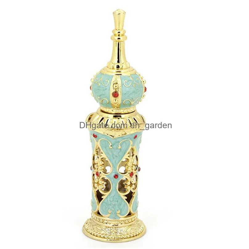 portable glass perfume bottle building diamond essential oil bottle cosmetic sub bottles decorative ornaments 15ml