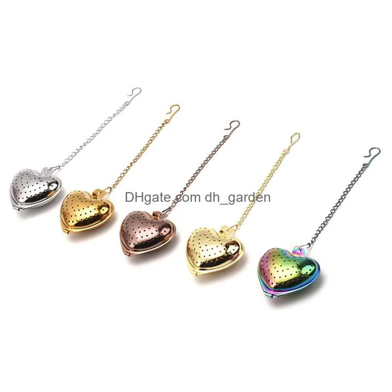 heart stainless steel tea strainers creative heart shaped teas infuser home tea set accessories