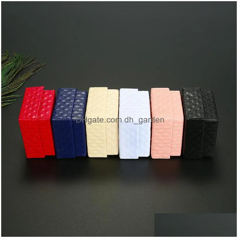 paper jewelry gift boxes gifts wrap square design rings display show case diamond pattern weddings party couple jewelrys packaging box