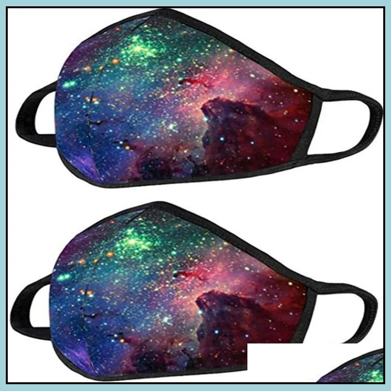 shark face mask adults teen prints starry sky mouth covers anti dust windproof
