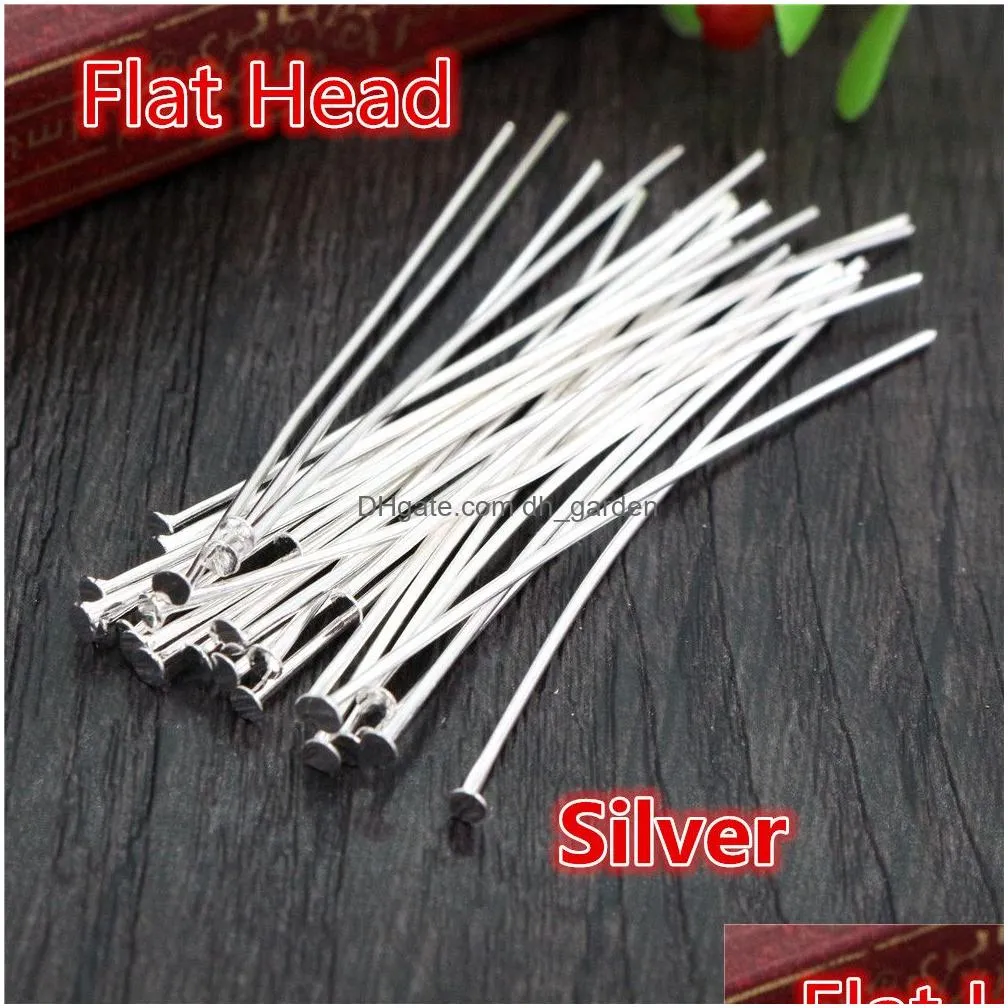 Pins & Needles 200Pcs/Lot 50Mm Flat Head/Ball Head/Eye Head Pins Metal Headpins For Jewelry Findings Making Diy Supplies Dro Dhgarden Otwh4