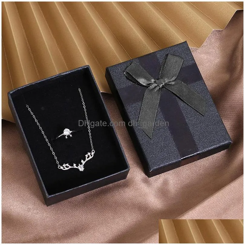 bow jewelry box gifts wrap rings earrings creative storage ring box wedding couple jewelrys packaging boxes