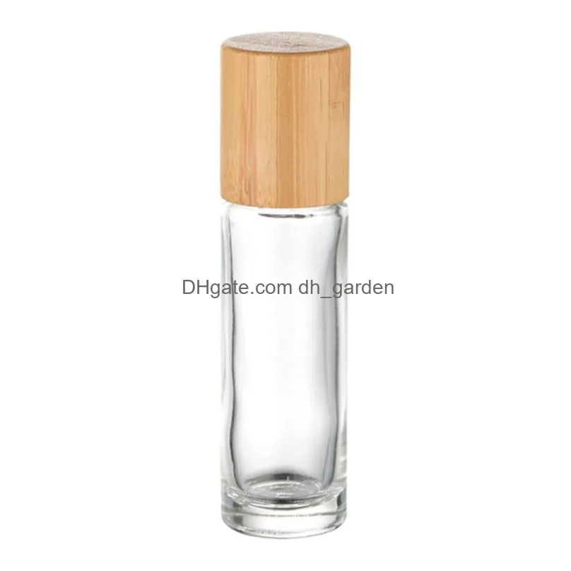 15ml glass roll on bottle reusable wooden essential oil perfume bottles portable personal cosmetic containers dhs
