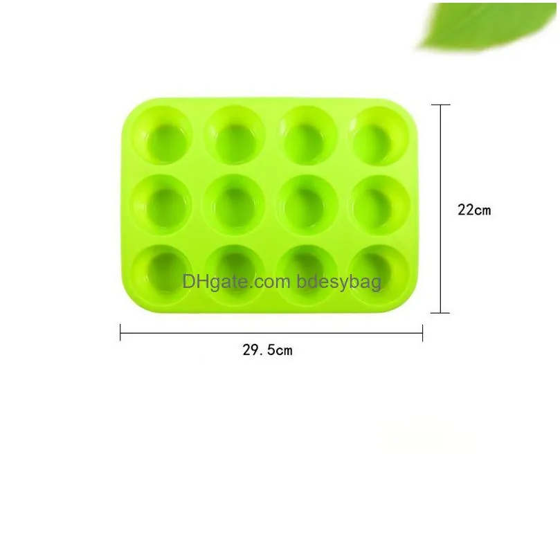 Baking Moulds Thickened 6/12-Hole Diy Baking Mods Cupcake Tray Round Sile Cake Mold For Kitchen Tool Muffin Cup Drop Delivery Home Gar Dhzvn