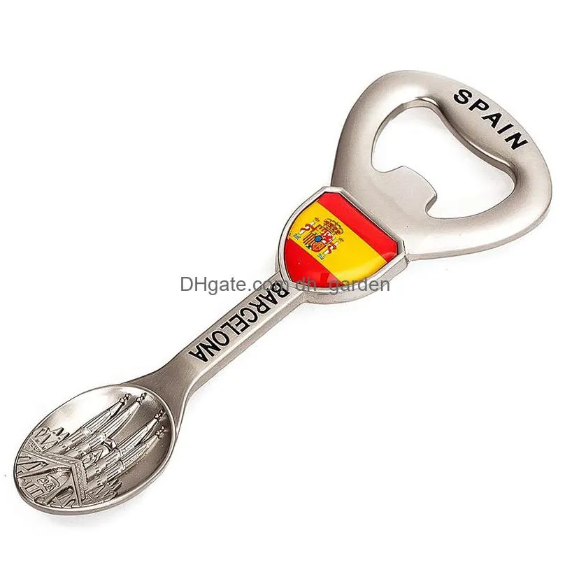 portable multifunctional beer bottle opener creative national building metal corkscrew household decoration fridge magnet