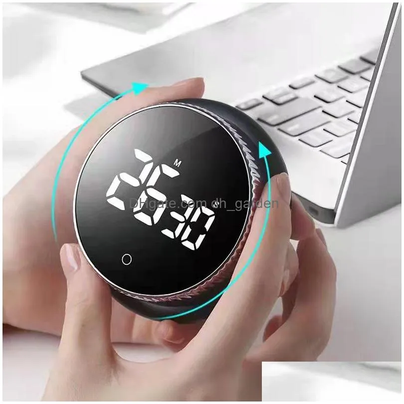 rotary timer led silent magnet timers kitchen alarm clock beauty exercise reminder tool