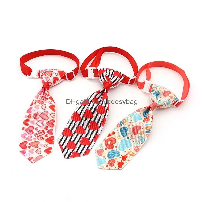 Dog Apparel Printing Handmade Summer Style Pet Dog Apparel Puppy Cat Bow Ties Adjustable Bowties Bowknot Cats Collar Pets Grooming Acc Dhwjb