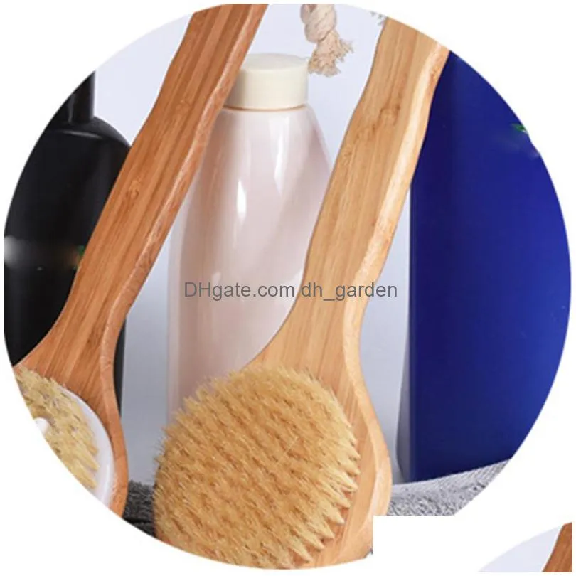 wooden bath cleaning brushes set scrubbers 5pcs/set household bathroom bristles full body massage brush spa tool