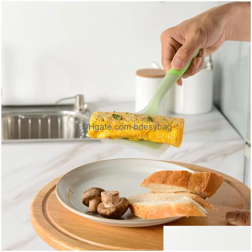 kitchen cooking high temperature resistant silicone flat bottom spatula wide mouth shovel pizza shovel wholesale lx3239