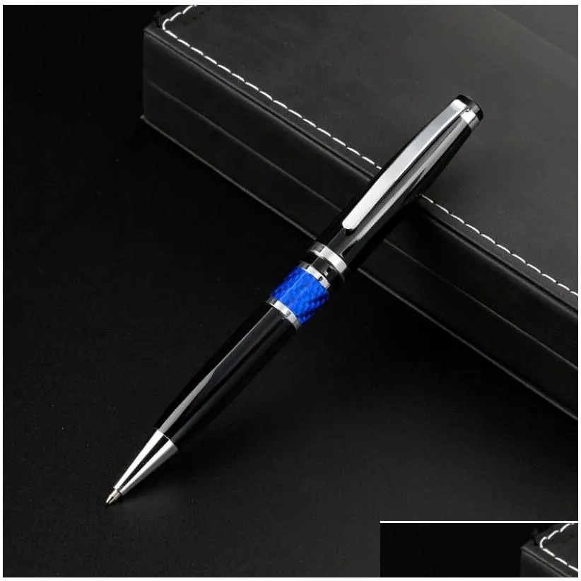 wholesale ballpoint pens limited edition santosdumont pen high quality sier black metal ball writing smooth office school supplies drop delive