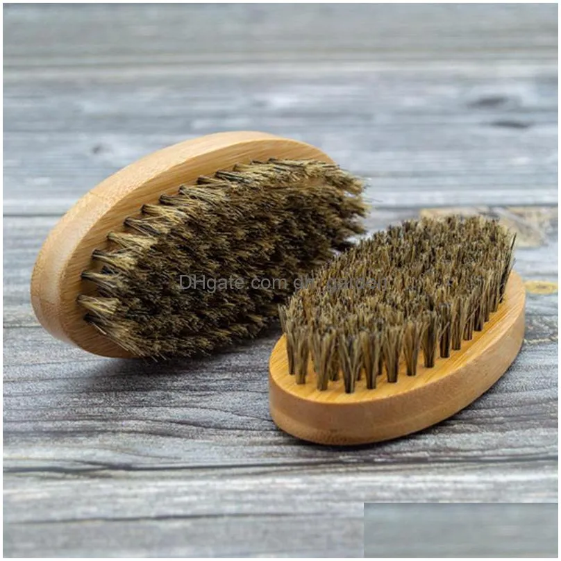 natural boar bristle brush mens beard brushes portable bamboo bathroom facial massage cleaning household beauty tool