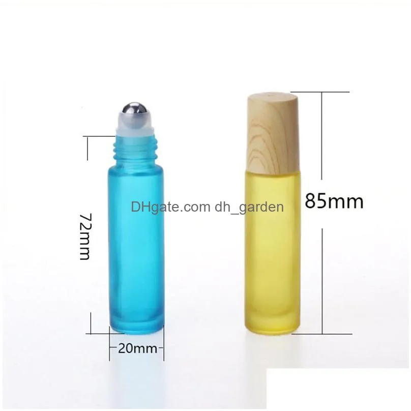 10ml glass printing roller bottles outdoor portable perfume  oil bottle mini macaron color cosmetic tube vials