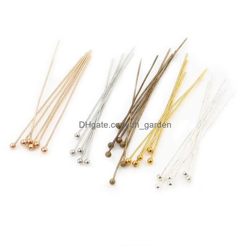 Pins & Needles 200Pcs/Lot 50Mm Flat Head/Ball Head/Eye Head Pins Metal Headpins For Jewelry Findings Making Diy Supplies Dro Dhgarden Otwh4