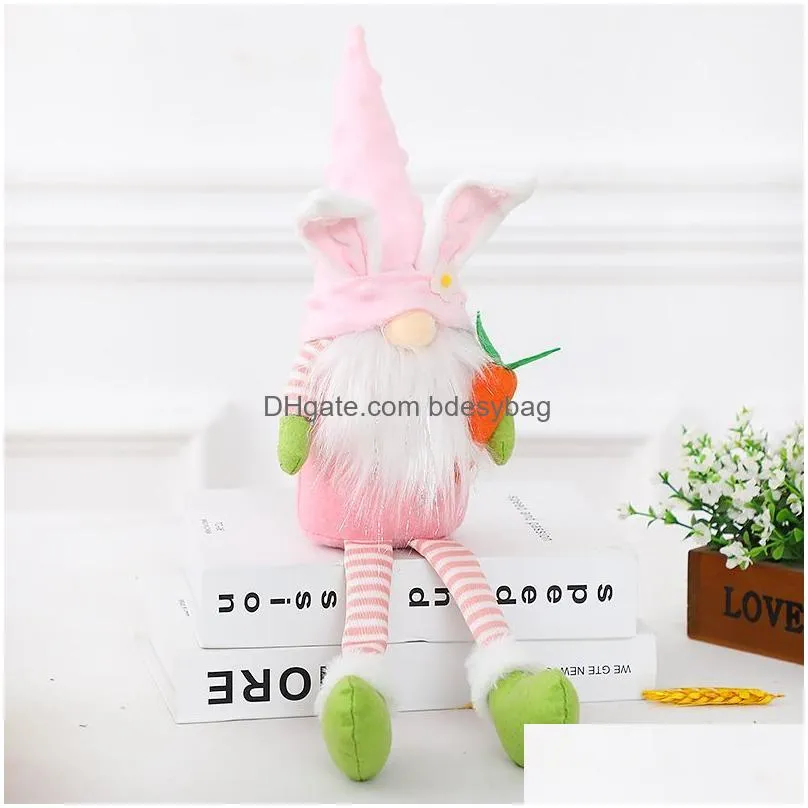 Decorative Objects & Figurines Easter Decorative Objects Egg Rabbit Elf Gnome Doll Bunny Kids Gift Party Decor Happy Decorations For H Dhlp1