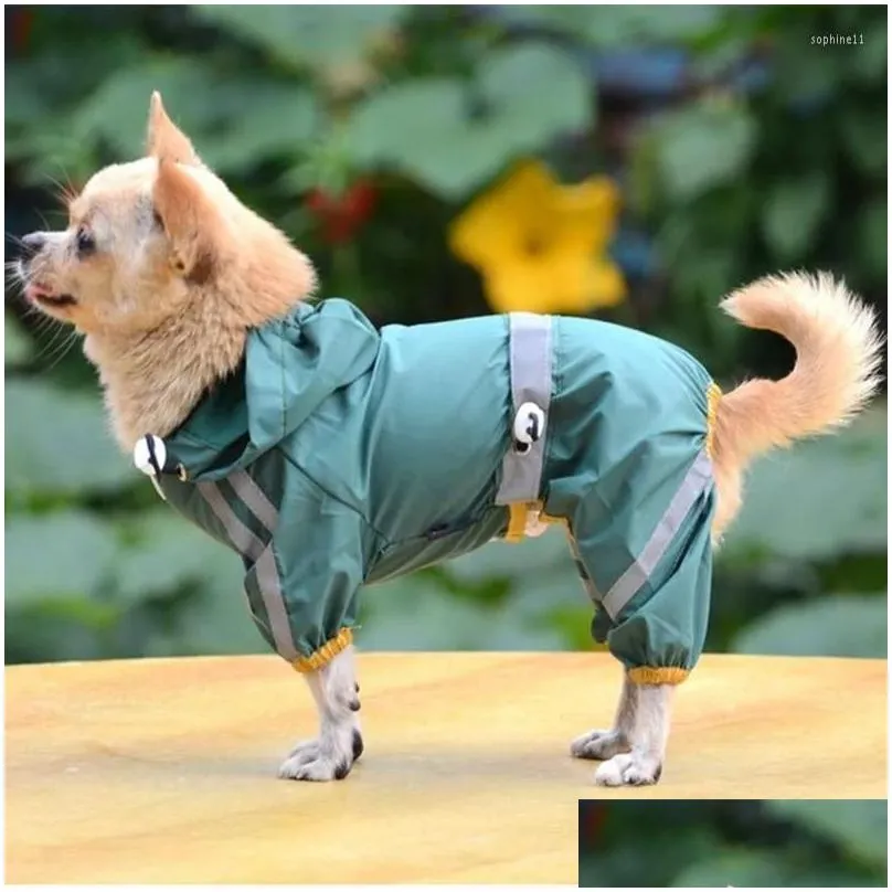 dog apparel waterproof clothes for small dogs pet rain coats jacket puppy raincoat reflective strip yorkie chihuahua product