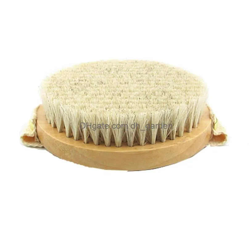 natural horsehair bath brush exfoliating without handle body massage brush bathroom wooden cleaning brushes