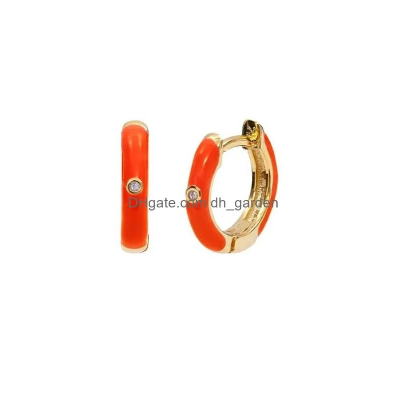 Hoop & Huggie New Round Hoop Earrings Mticolor Crystal Zirconia Small Hie Cartilage Earring Helix Tragus Piercing Jewelry Dr Dhgarden Otdhb