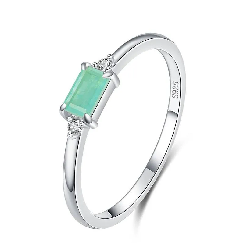 Solitaire Ring Green Tourmaline Fashion Rings For Women Fine Jewelry Accessories Drop Delivery Jewelry Ring Dhgarden Ot2Rx