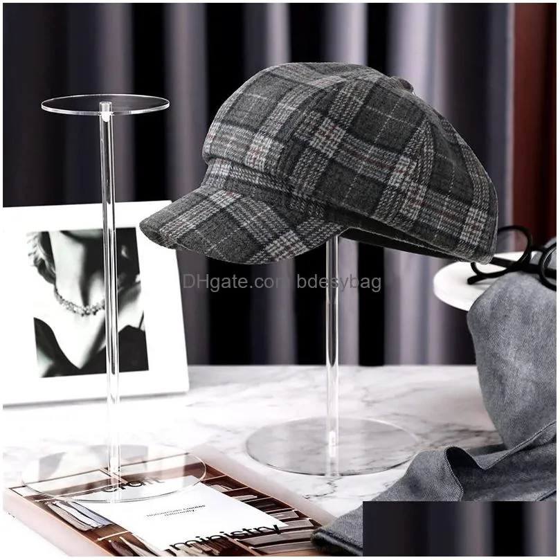 acrylic hat stand wig display rack clear stand baseball hat rack stand square round acrylic risers for display hat jewelry lx5365