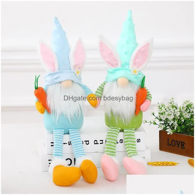 Decorative Objects & Figurines Easter Decorative Objects Egg Rabbit Elf Gnome Doll Bunny Kids Gift Party Decor Happy Decorations For H Dhlp1