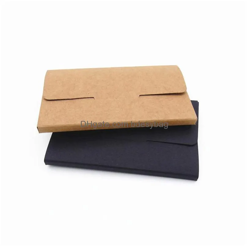 kraft paper black membership card packaging box business card box card cover open letter box 10.5x6.5x1cm lx3841