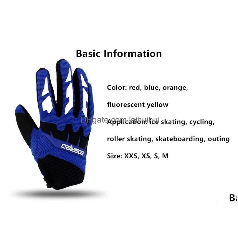 children motorcycle gloves 3-12 years old boy girl skating tactical glove bicycle scooter full finger riding cycling2578