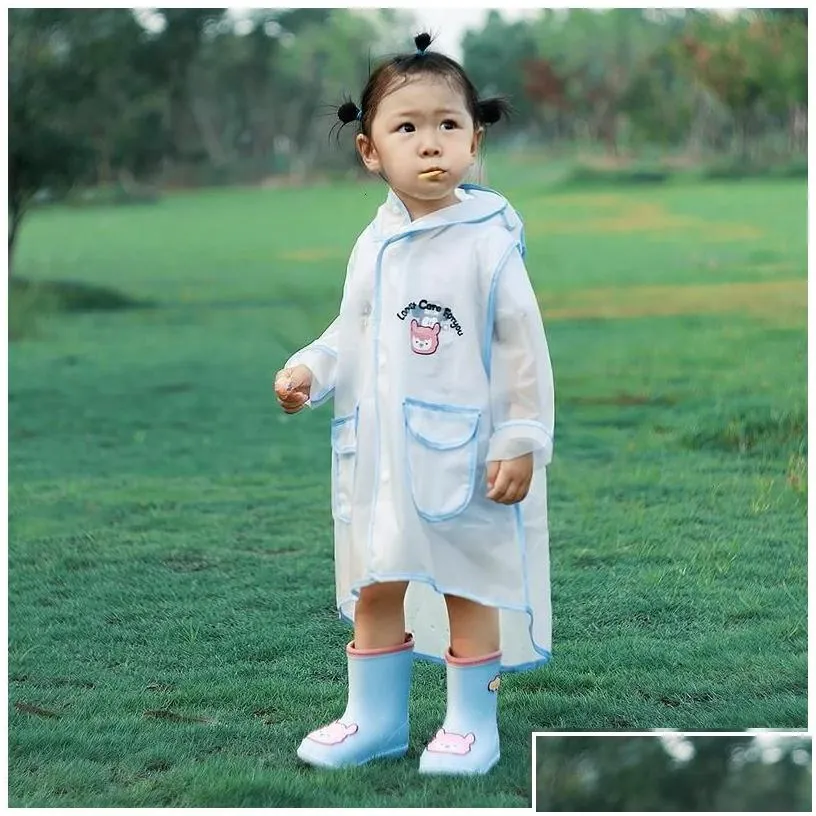 rain gear cute cartoon childrens boys and girls boots protective sleeve portable anti slip baby raincoat 230614 drop delivery kids mat