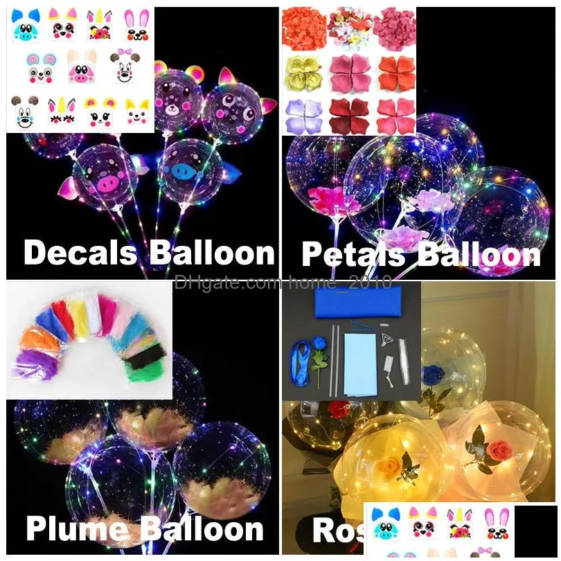 bobo balloons transparent led up balloon novelty lighting helium glow string lights for birthday wedding outdoors event christmas party decorations