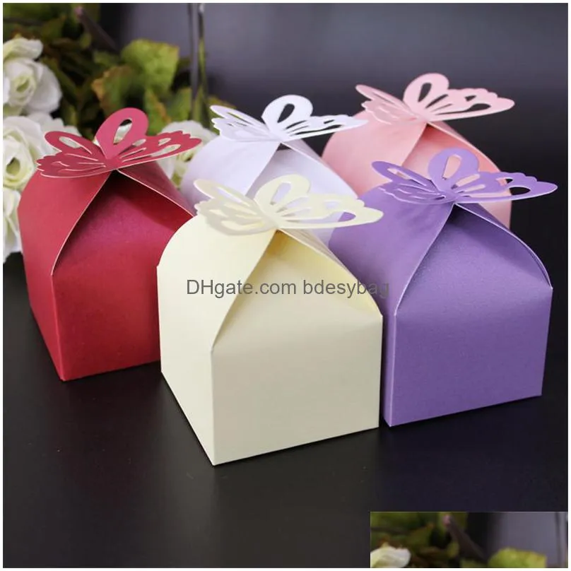 butterfly gift box decoration wedding decor baptism birth cake style wedding party baby shower gift box ct0450