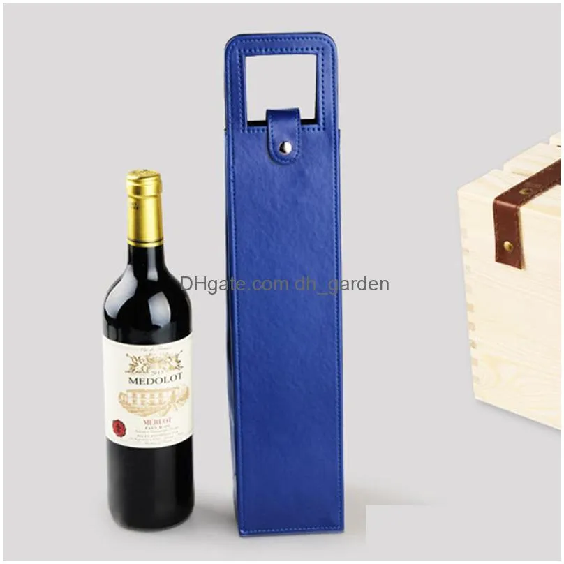 portable pu leather wine bag gift wrap luxury single wines bottle packaging bags holiday gifts supplies