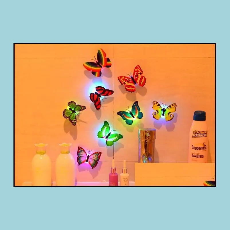 7 color changing butterfly night led lighting lights lamp christmas party lights home room decor halloween decoration