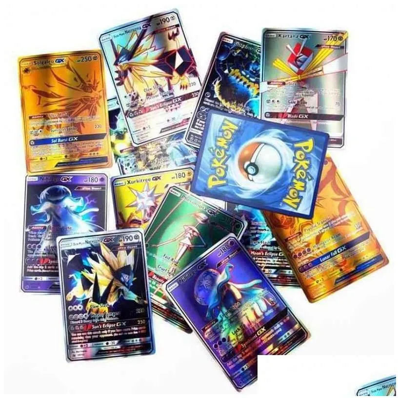 card games 100pc 1 pack flash card pokmon collection board game random gifts for children y1212270j drop delivery toys puzzles dhs54